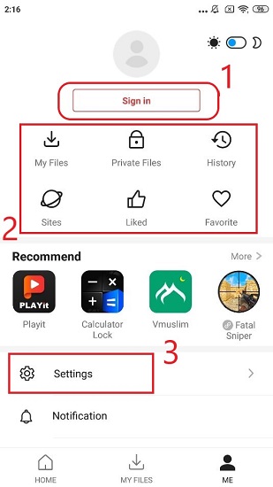 ভিডমেট একাউন্ট তৈরি