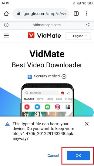 আসল/অরিজিনাল ভিডমেট অ্যাপস ডাউনলোডের ধাপঃ ১ | চিত্রঃ ৩ 