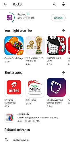 রকেট অ্যাপ ডাউনলোড করার নিয়ম, ধাপ ৫